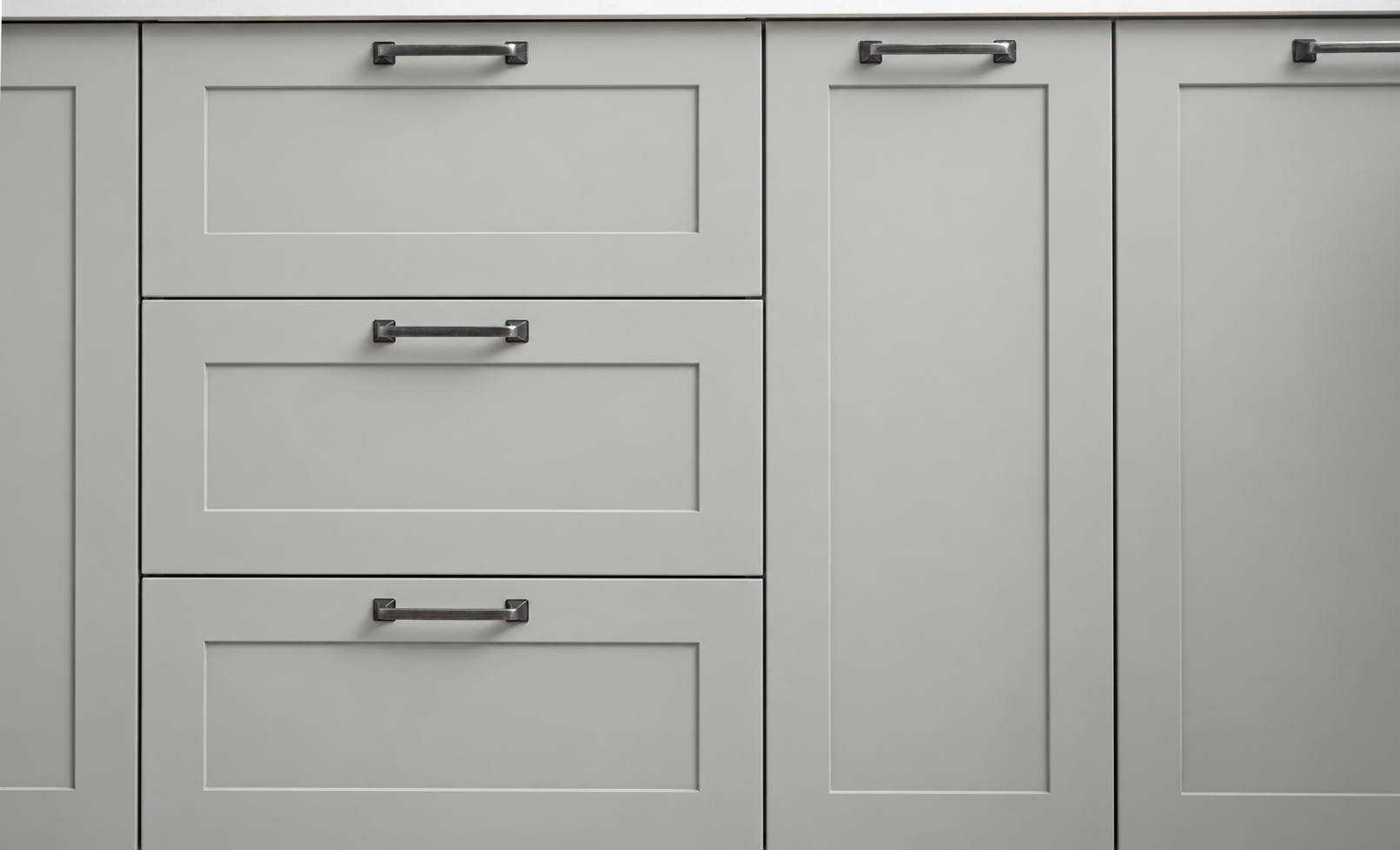 Built-in cabinets featuring VelourTouch Oxford Grey VT06