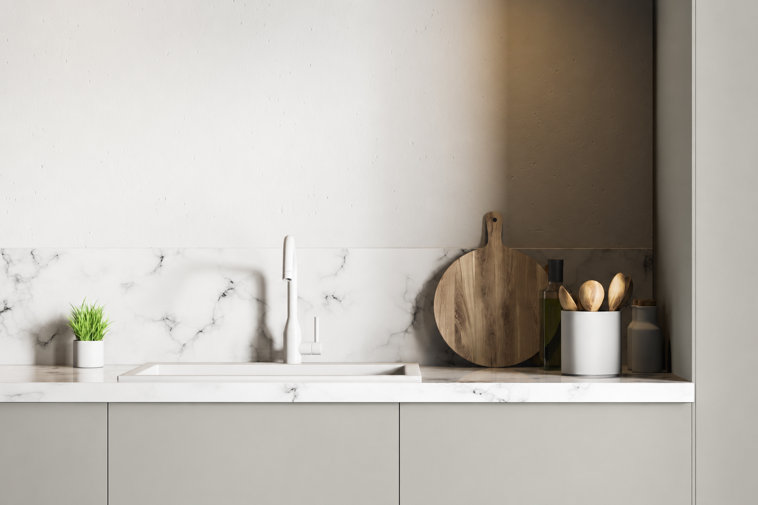 Kitchen cabinets featuring VelourTouch Oxford Grey VT06